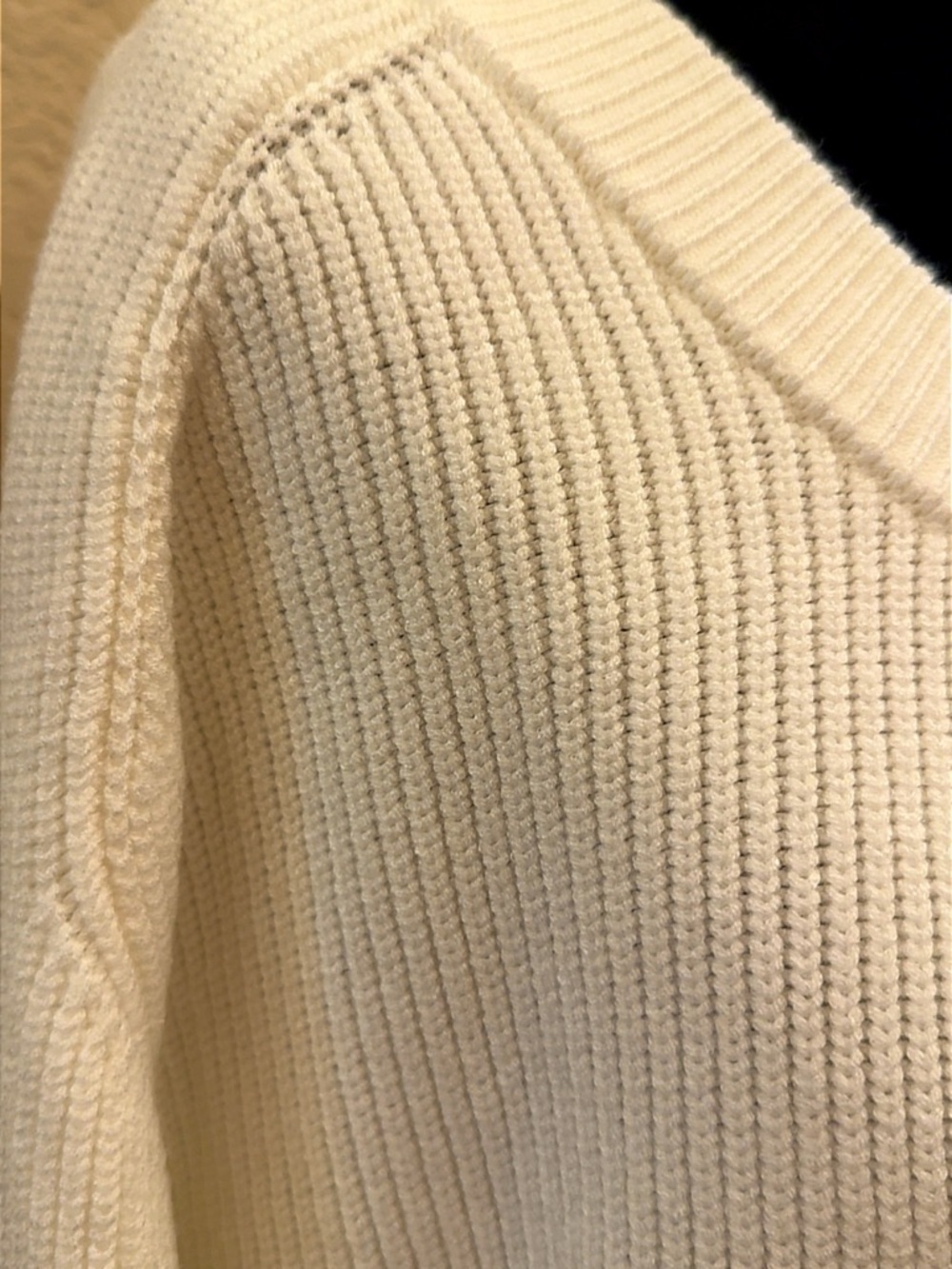 Women’s Cream Ribbed Button Cardigan Sweater - Picture 8 of 16